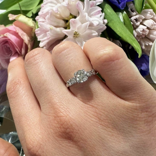 Vintage Old-Cut Diamond and Platinum Solitaire Ring, 0.75 Carats E VS1