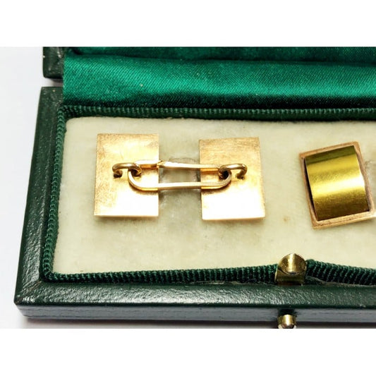 Vintage Yellow and Rose Gold Cufflinks, Circa 1945